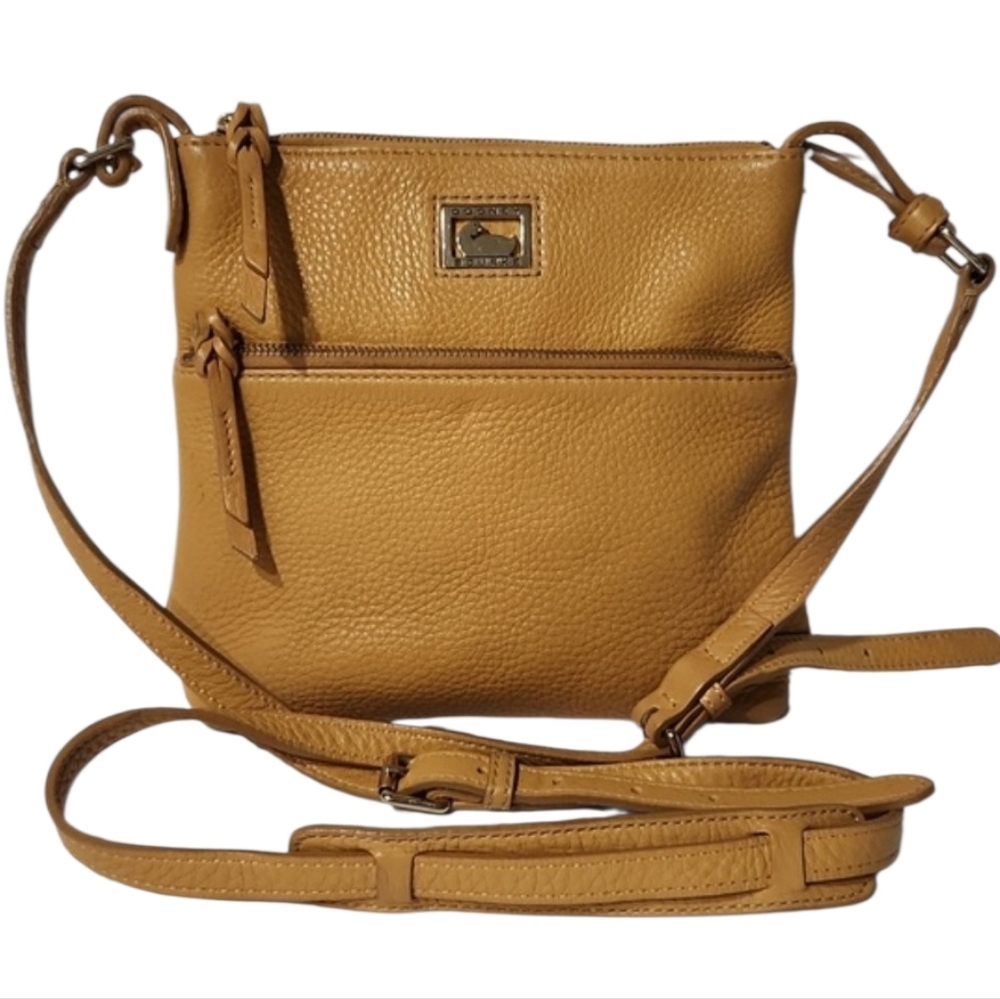 Dooney & Bourke Dillen Letter Carrier Pebble Grain Leather Mustard Yellow